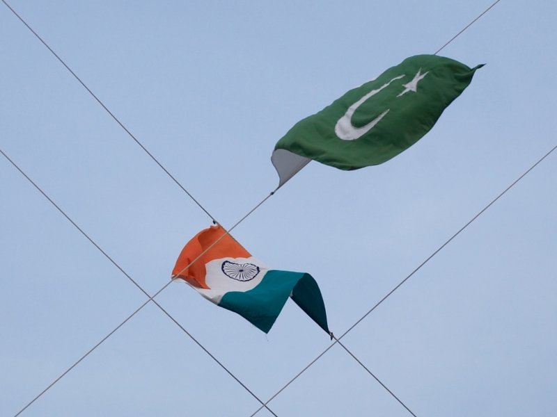 Pakistan and India flags