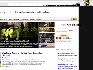 A screen capture of Full Fact's website in 2012 from The Wayback Machine.