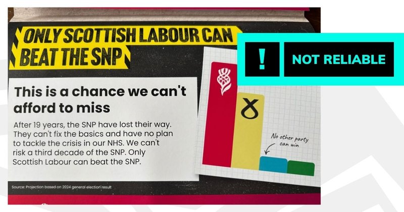 Image of Scottish Labour leaflet from Glasgow with "not reliable" text overlaid
