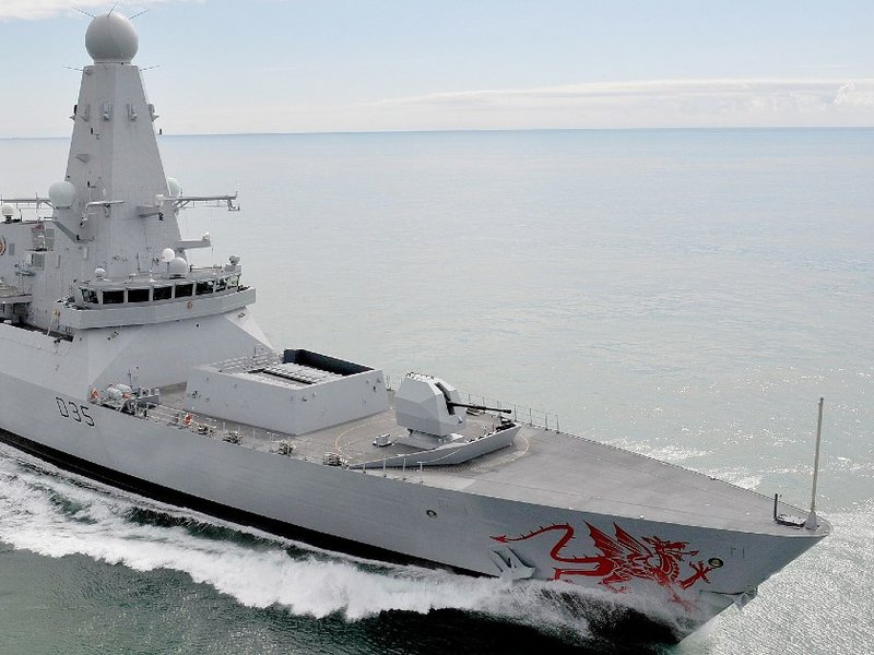 HMS Dragon at sea