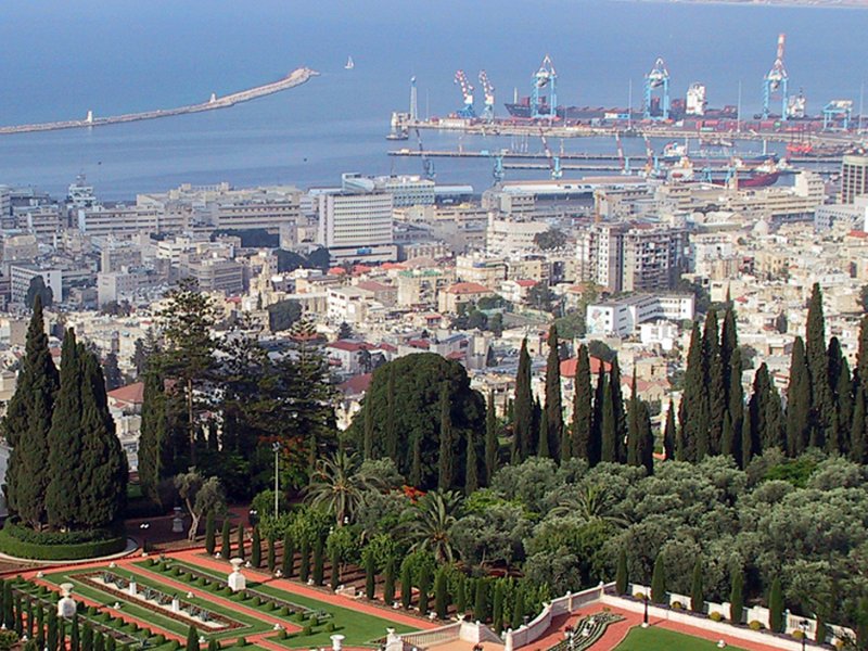 A view of Haifa Shrine and the city’s port.