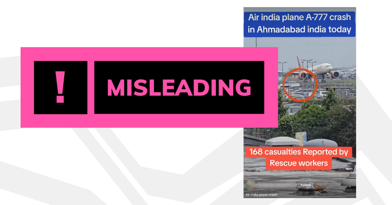 Misleading post about Air India crash