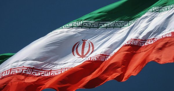 The national flag of the Islamic Republic of Iran.