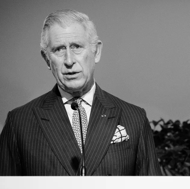 King Charles speaking at an event in 2021