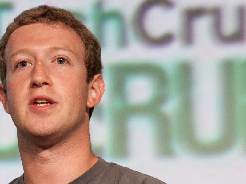 A picture of Mark Zuckerberg at TechCrunch Disrupt in 2012
