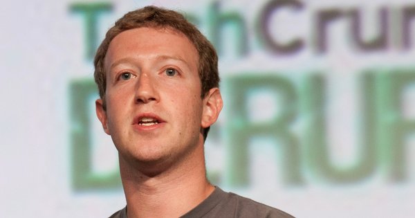 A picture of Mark Zuckerberg at TechCrunch Disrupt in 2012