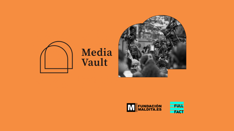 An image of the media vault logos with Full Fact and Maldita added