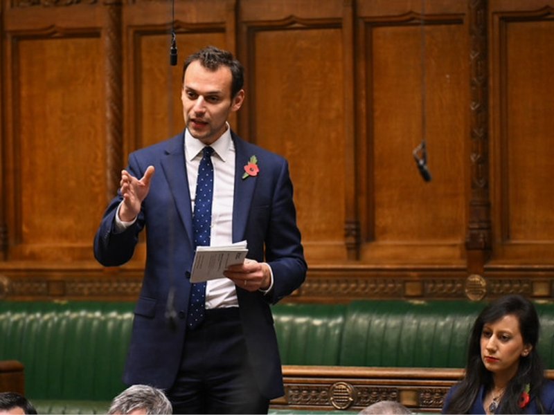Josh Simons speaking in Parliament when he was the MP for Makerfield
