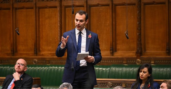 Josh Simons speaking in Parliament when he was the MP for Makerfield
