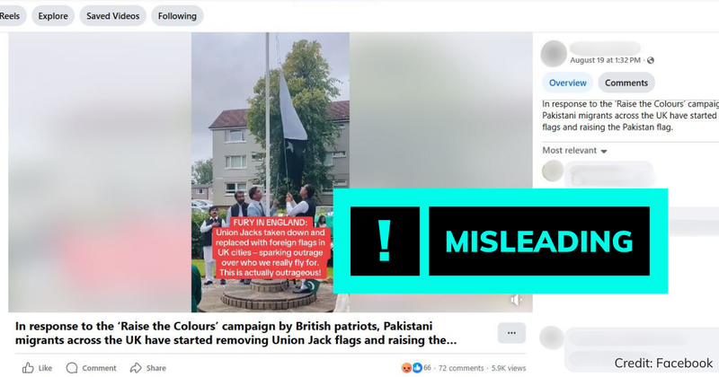 An screenshot of the misleading post.
