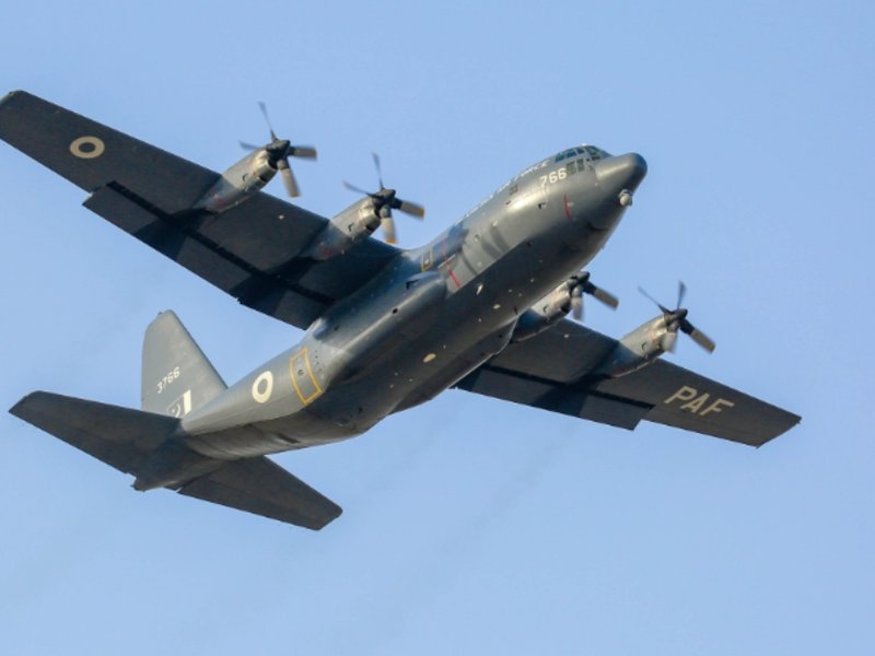 A Pakistan Air Force aircraft in-flight