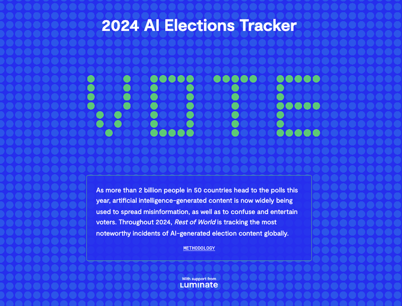 The 2024 AI Elections Tracker screenshot