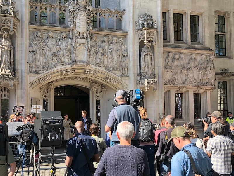 Press pack outside the UK Supreme Court