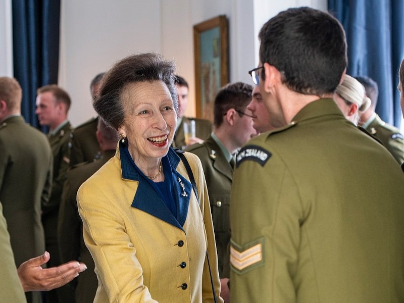 A photo of Princess Anne attending a reception at Government House in Wellington in New Zealand.