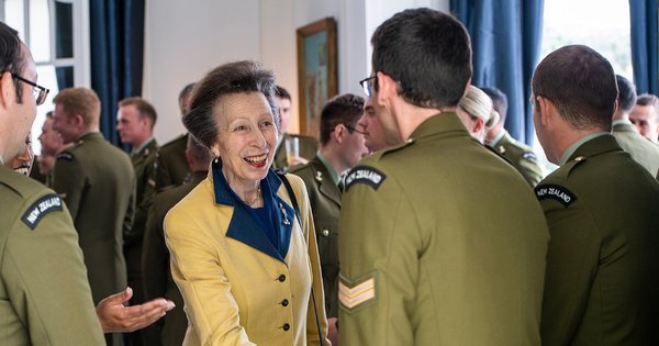 A photo of Princess Anne attending a reception at Government House in Wellington in New Zealand.