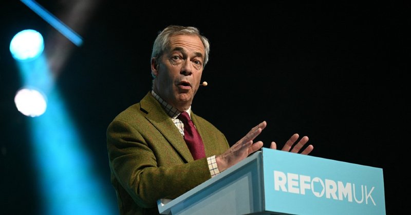 Nigel Farage MP speaking at a Reform UK event in March 2026.