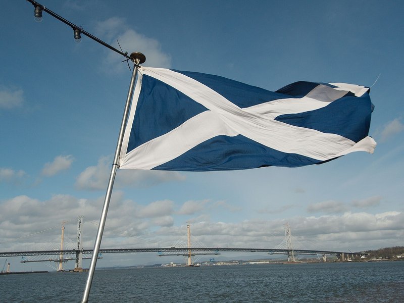 A saltire flag flying