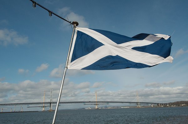 A saltire flag flying