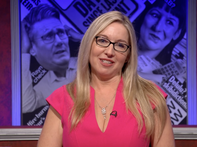 Victoria Coren Mitchell presenting Have I Got News For You
