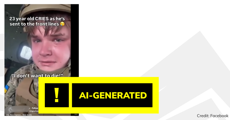 Debunk image Ukrainian soldier crying