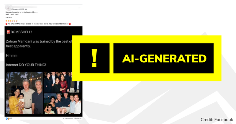 Debunk image Mamdani AI