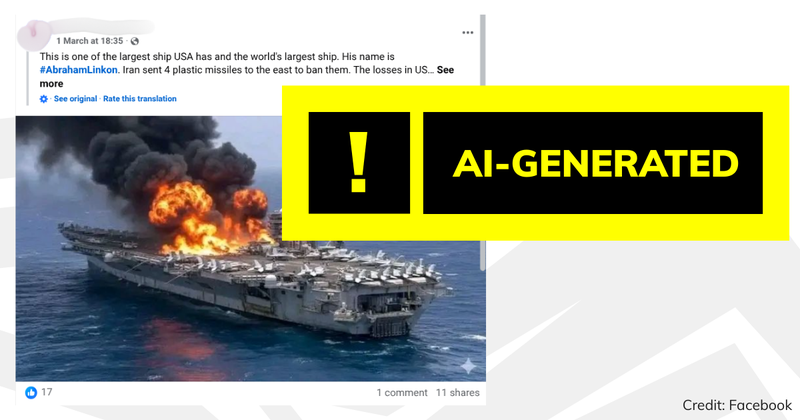 Debunk image AI USS Abraham Lincoln