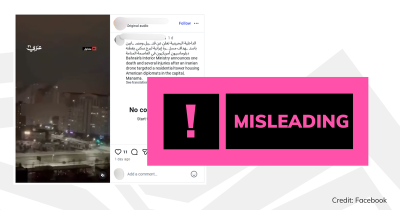 Footage of Russian attack on Kyiv shared with false claims it shows Iranian drone strike on Bahrain