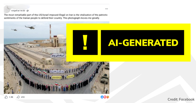 Debunk image human chain Iran