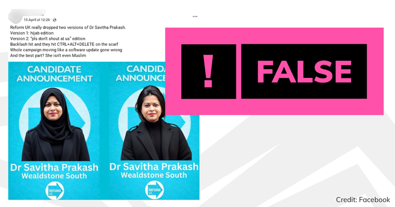 Debunk image Reform candidate headscarf