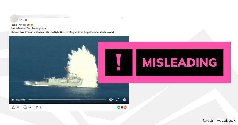 Debunk image of Iran attacking US ship