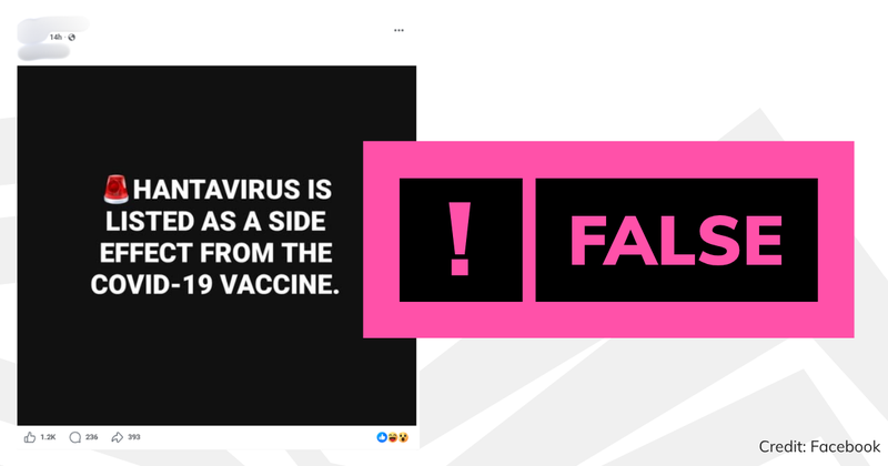 Debunk image about hantavirus and covid-19 vaccines