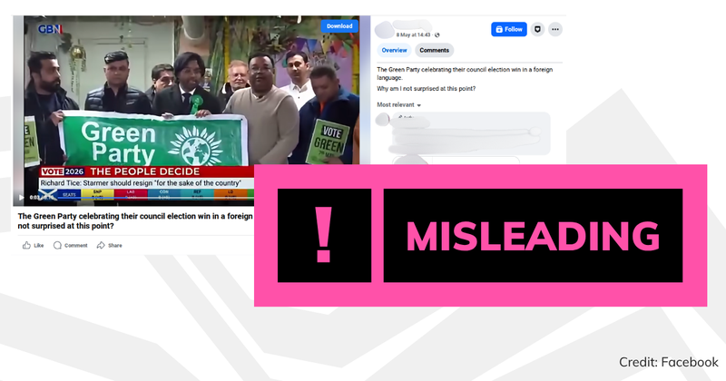 Debunk image Green party election campaign video