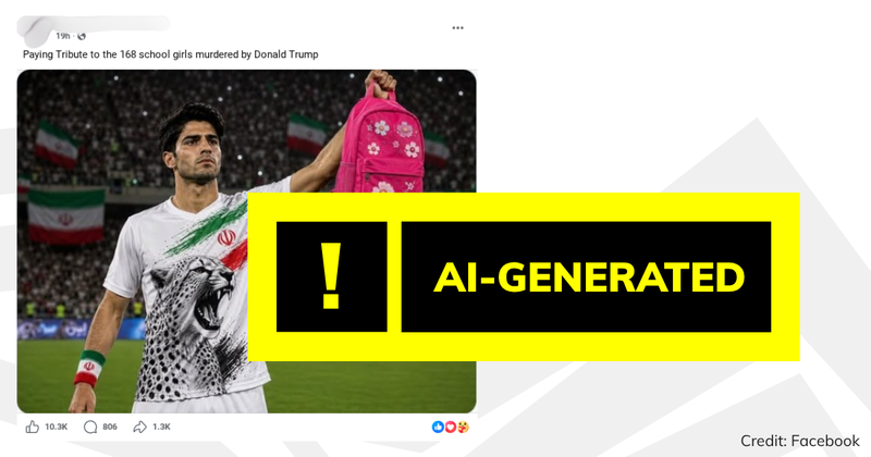 Debunk image Iranian football team backpack