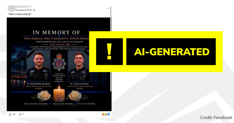 Debunk image police officer tribute