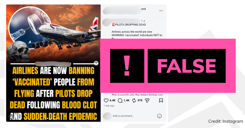 Debunk image airline vaccines