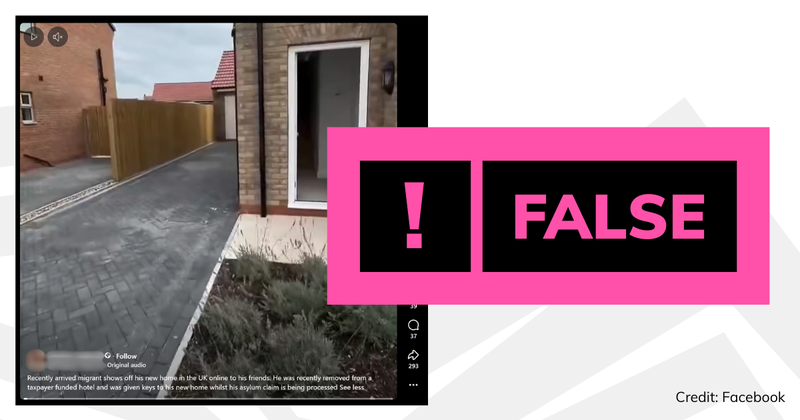 An image of the post with a verdict saying 'false'.