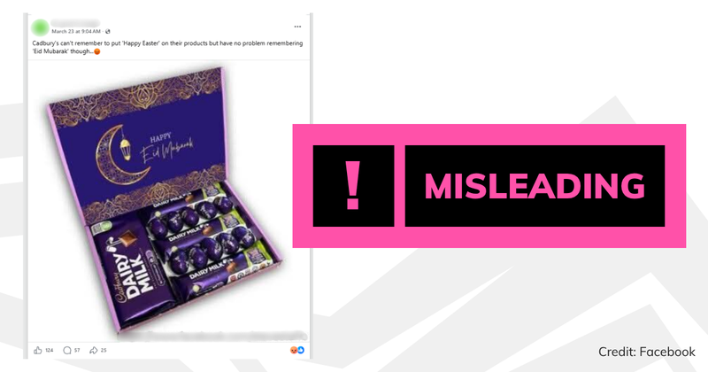 A screenshot of the post with overlaid text saying 'misleading'.