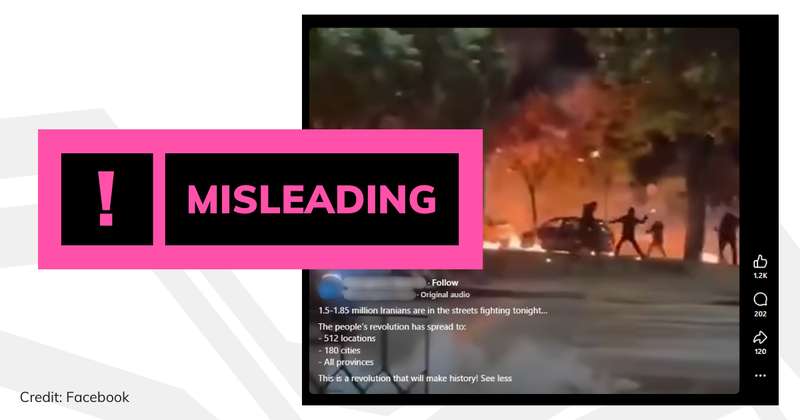 An image of the video with a verdict saying 'misleading'.