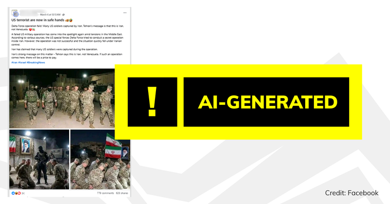 A screenshot of the post with text overlaid saying 'AI-generated'