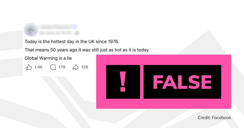 Social media post with pink "False" text overlaid