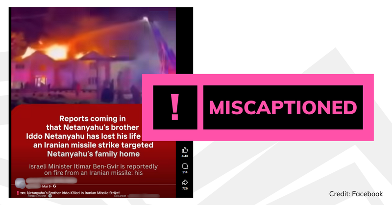 A screenshot of the video with text overlaid saying 'miscaptioned'