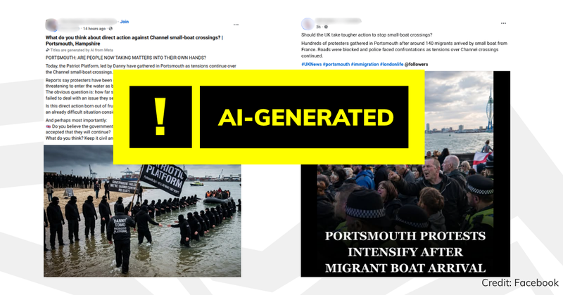 Screenshot of two social media posts with 'AI generated' text overlaid