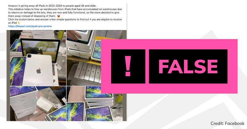 False label on Facebook post claiming Amazon is 'giving away' iPads