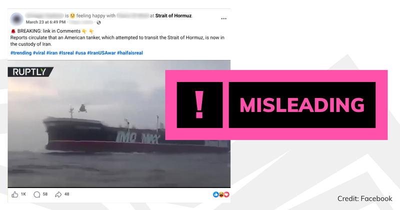 A screenshot of the post with overlaid text saying 'misleading'.