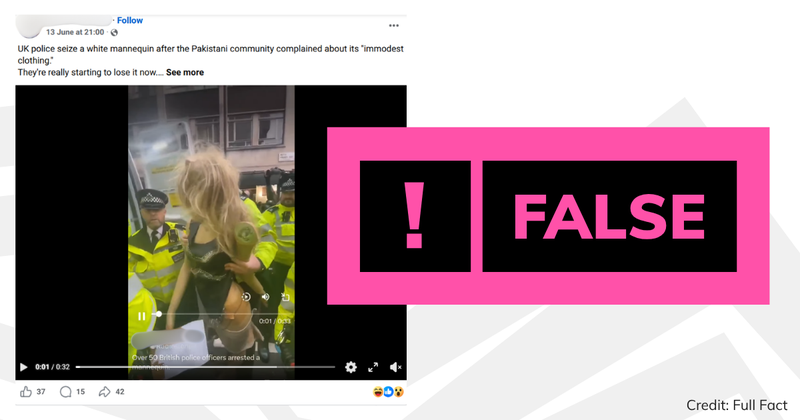 A screenshot of the video with overlaid text saying 'false'.