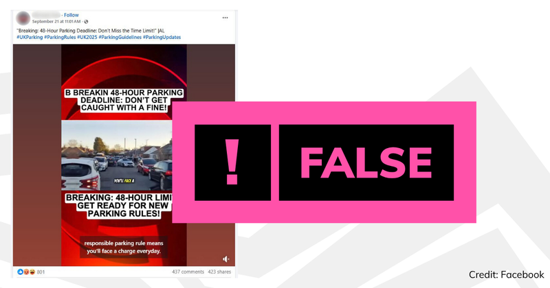 A screenshot of the post with a verdict saying 'false'