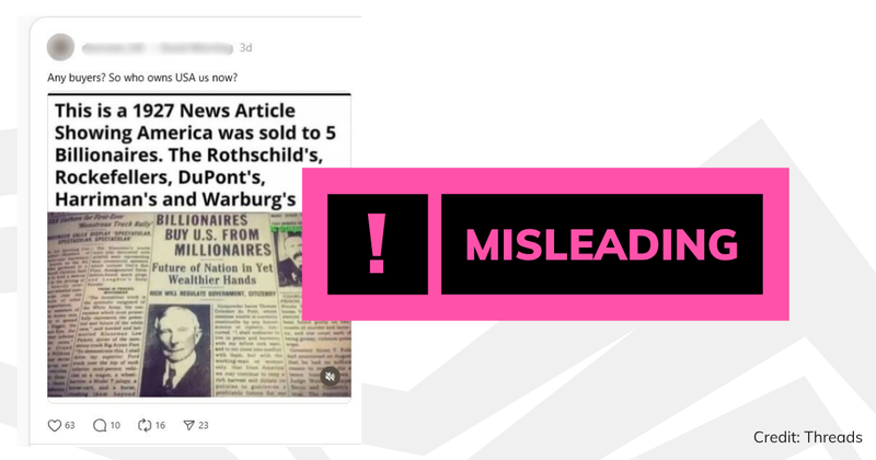A screenshot of the post with a verdict saying 'misleading'