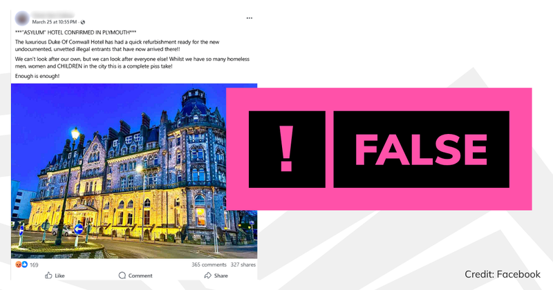 A screenshot of the post with overlaid text saying 'false'.
