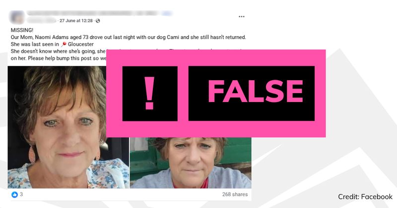 Debunk of missing mum with memory loss
