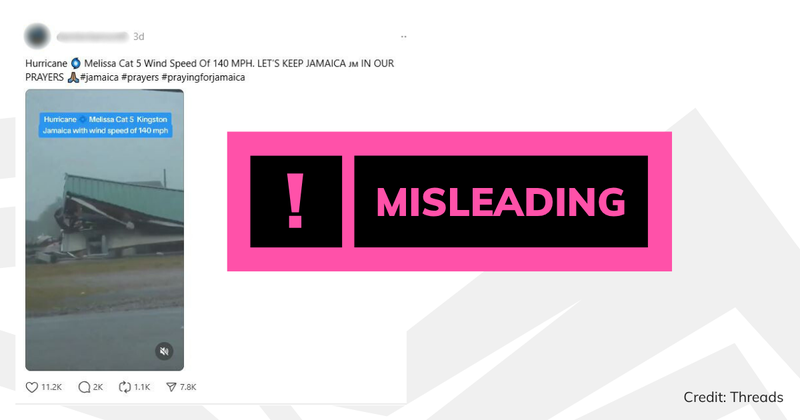 A screenshot of the video with a verdict saying 'misleading'